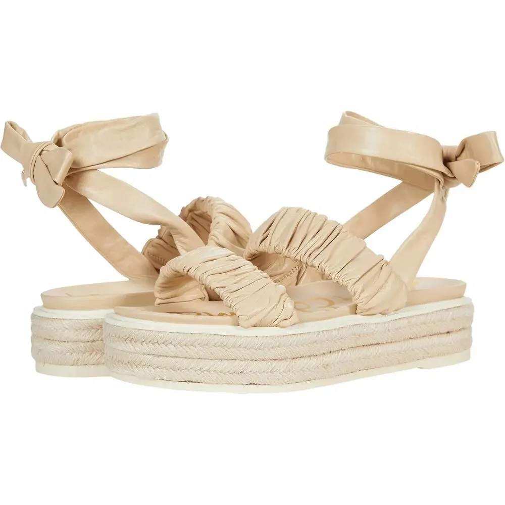 Sam Edelman Kerin Leather Double Strap Platform Wrap Ankle Sandals Women's 9